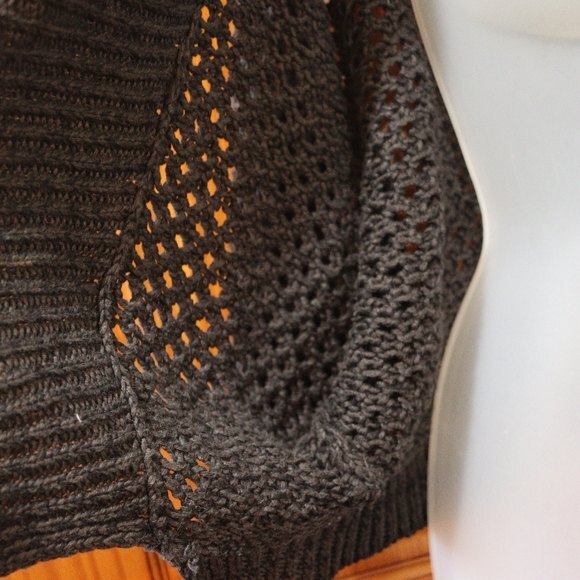 Theory Black Doleman Chunky Knit Open Cardigan Sweater Small Oversized - Picture 4 of 12